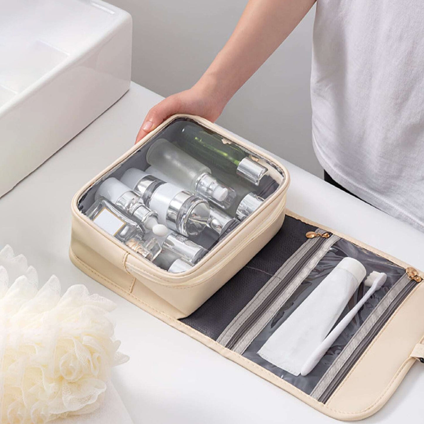 Transparent Portable Cosmetic Bag