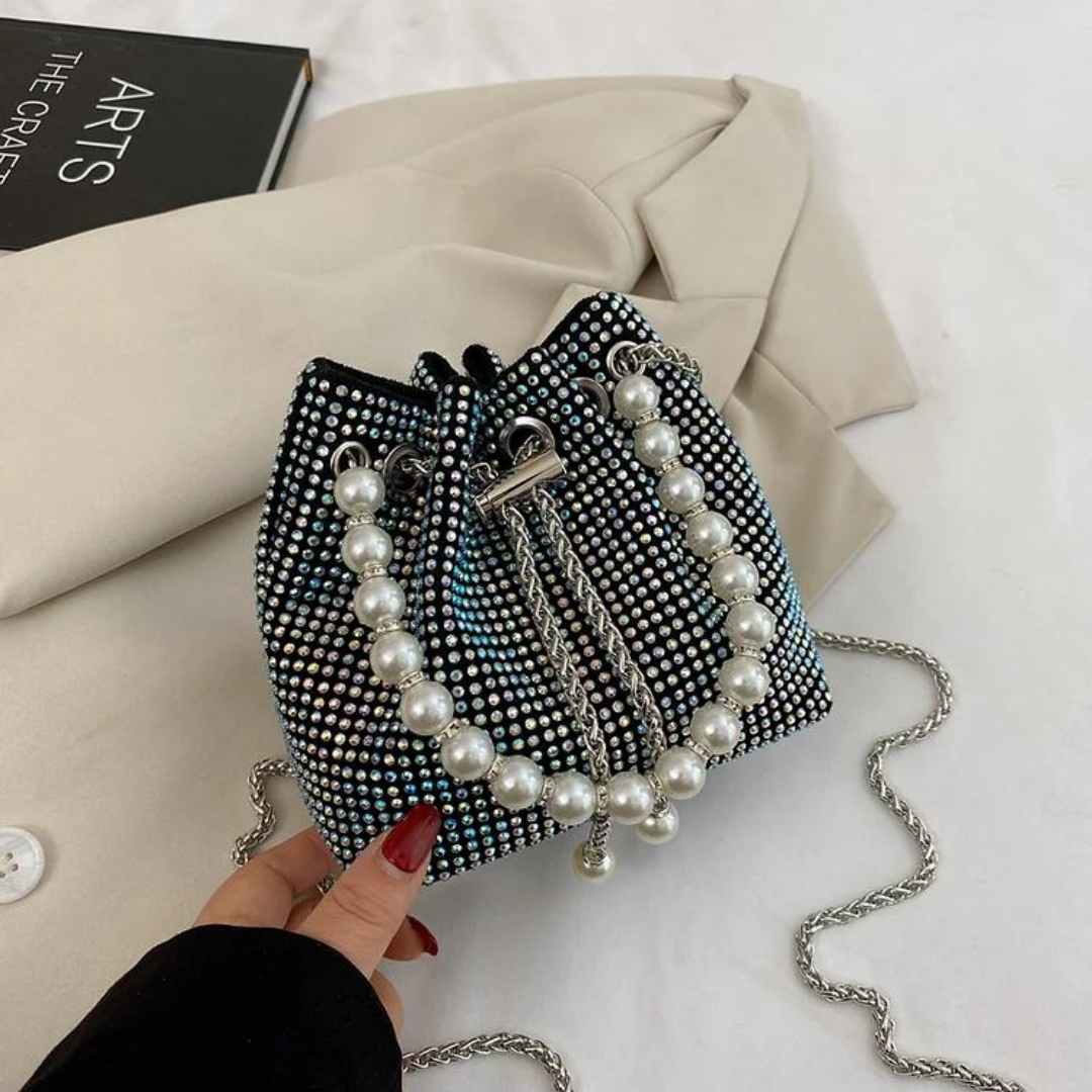 Rhinestone Clutch Pearl Handbag