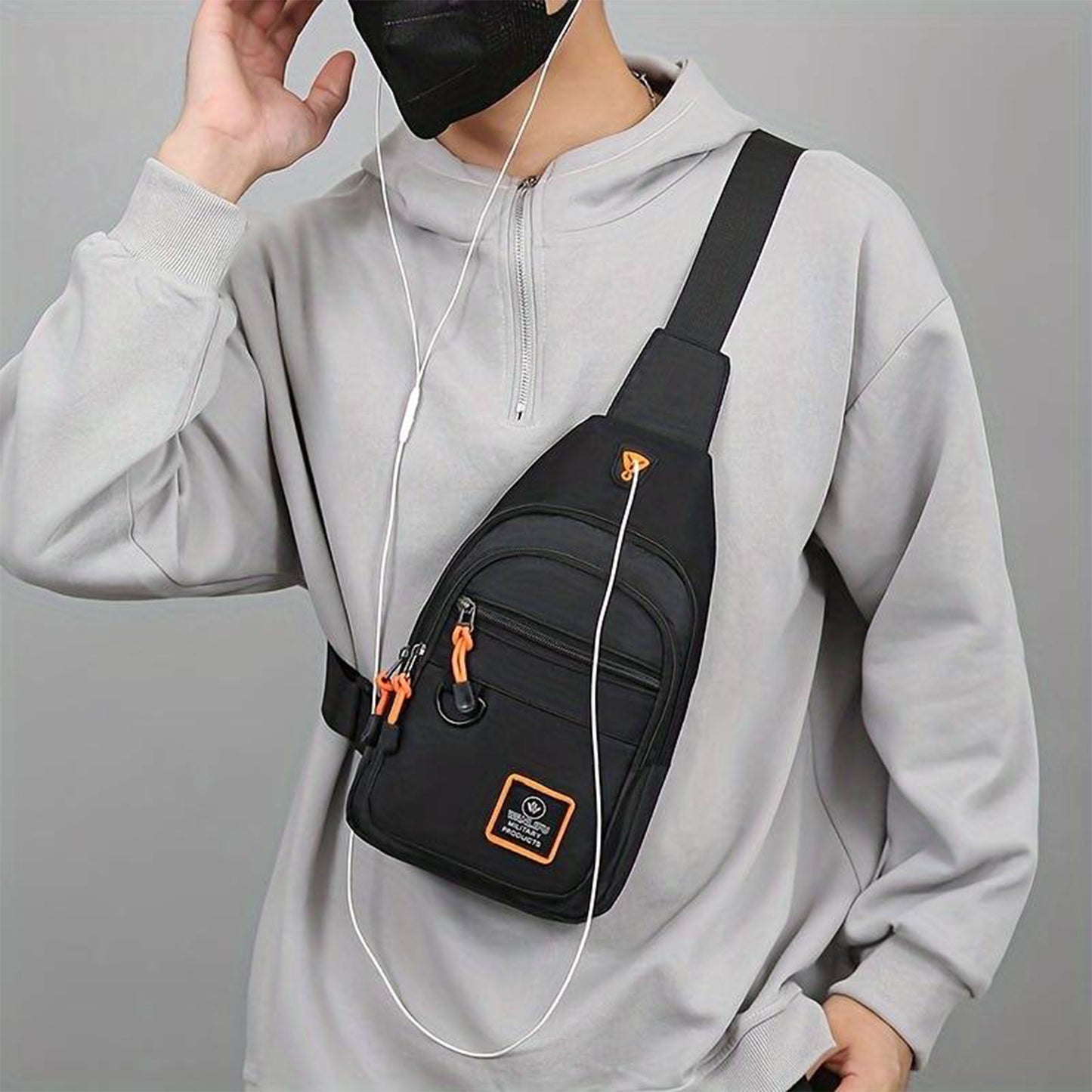 Men's Waterproof Nylon Crossbody Bag