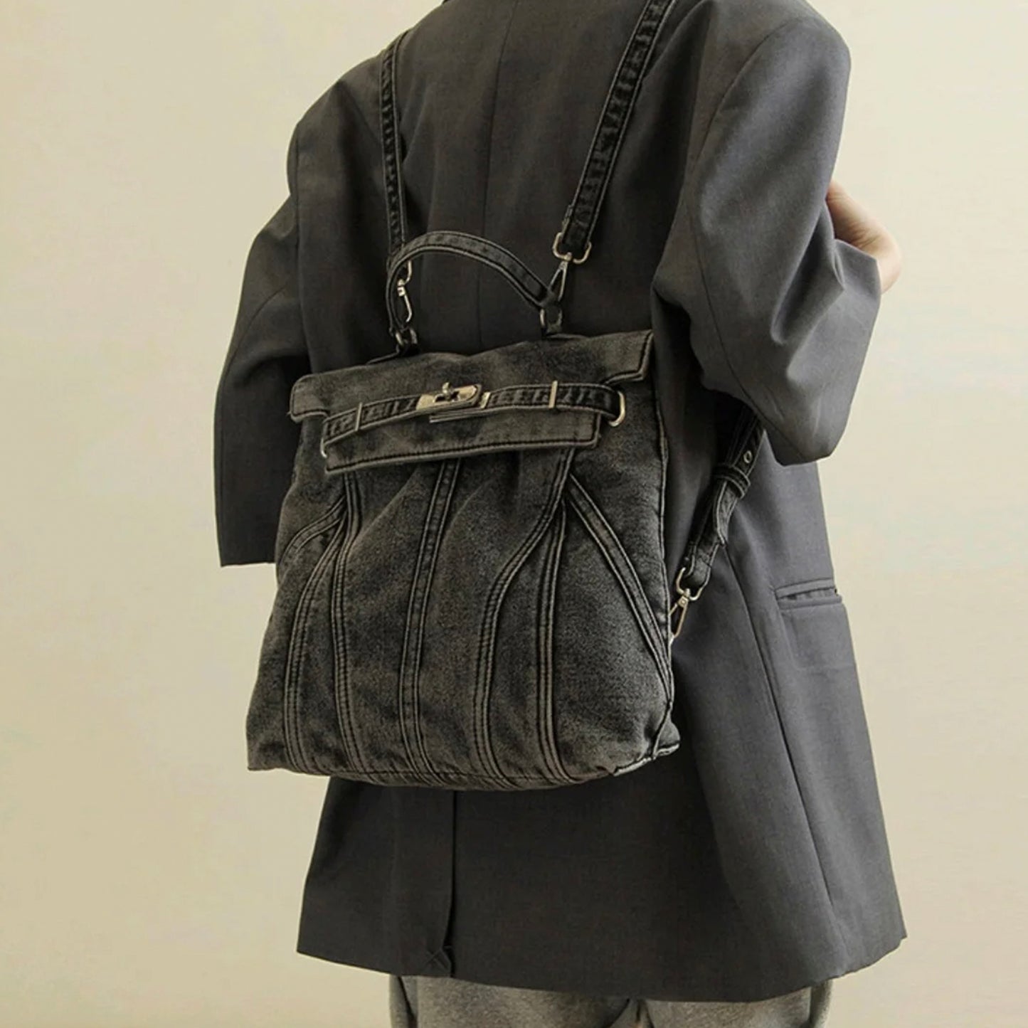 Retro Denim Bagpack