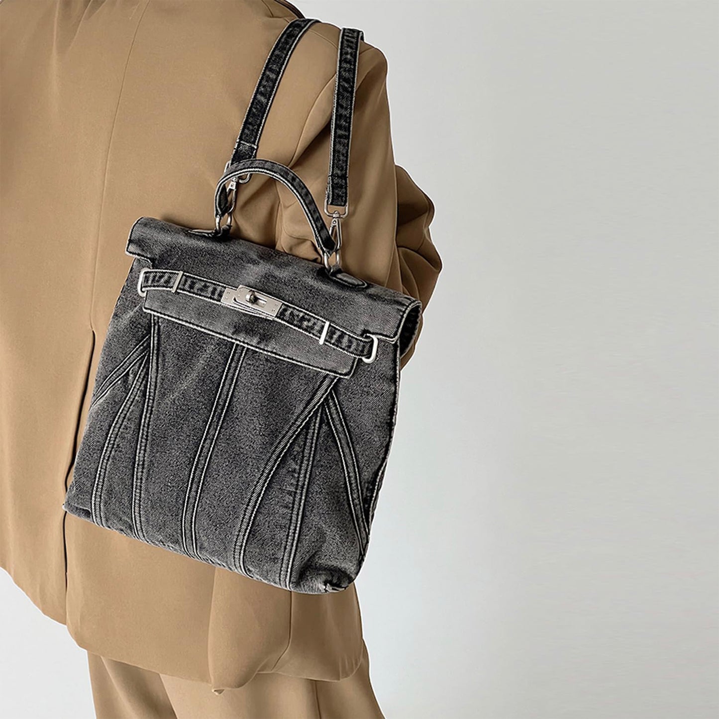 Retro Denim Bagpack