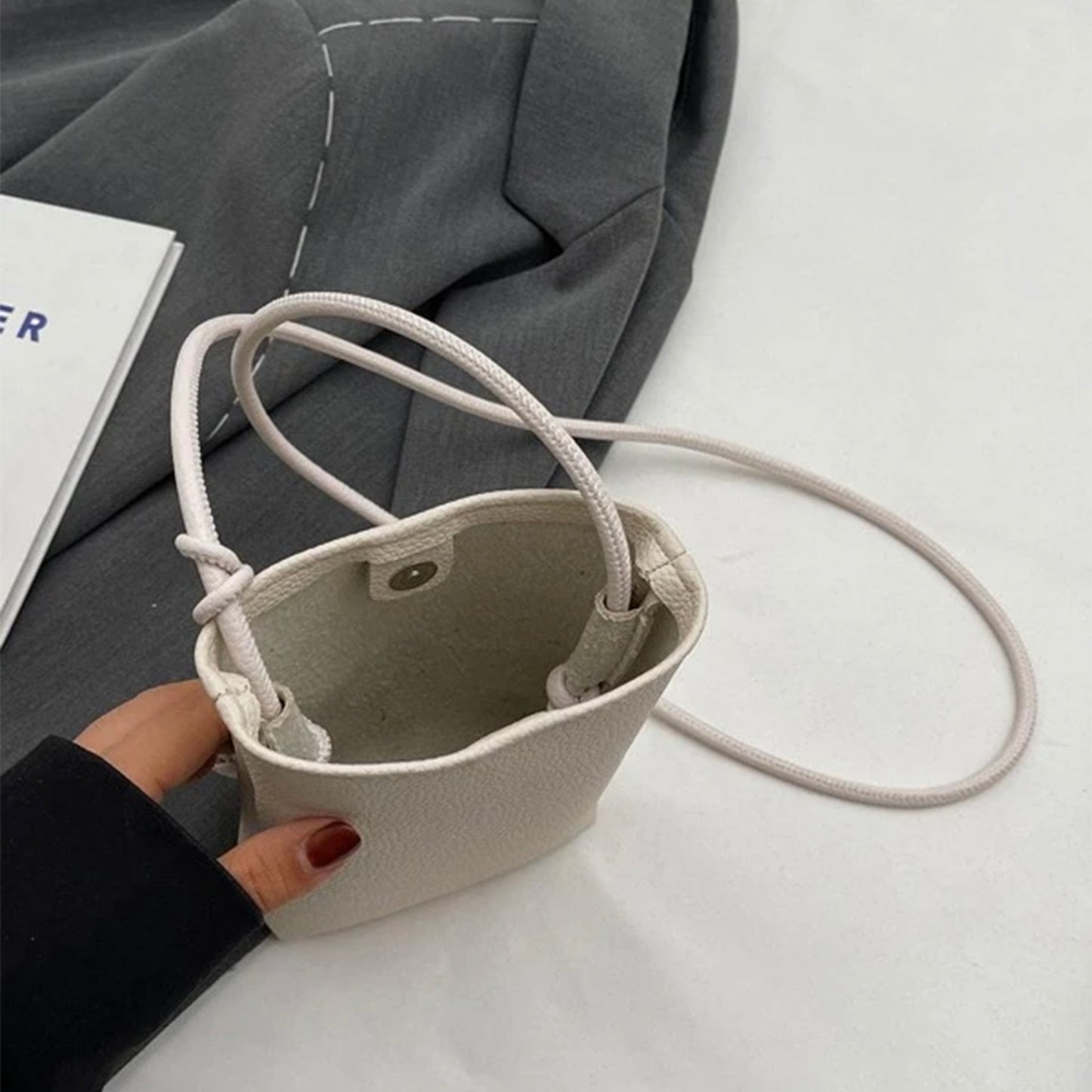 Magnetic Closure Mini-Bucket Bag