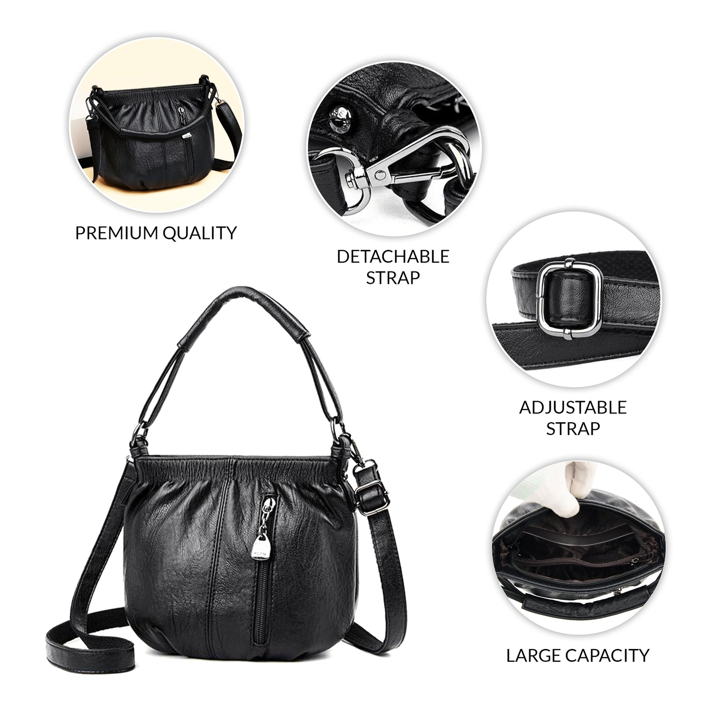 LuxeLeather Urbanite Bucket Bag