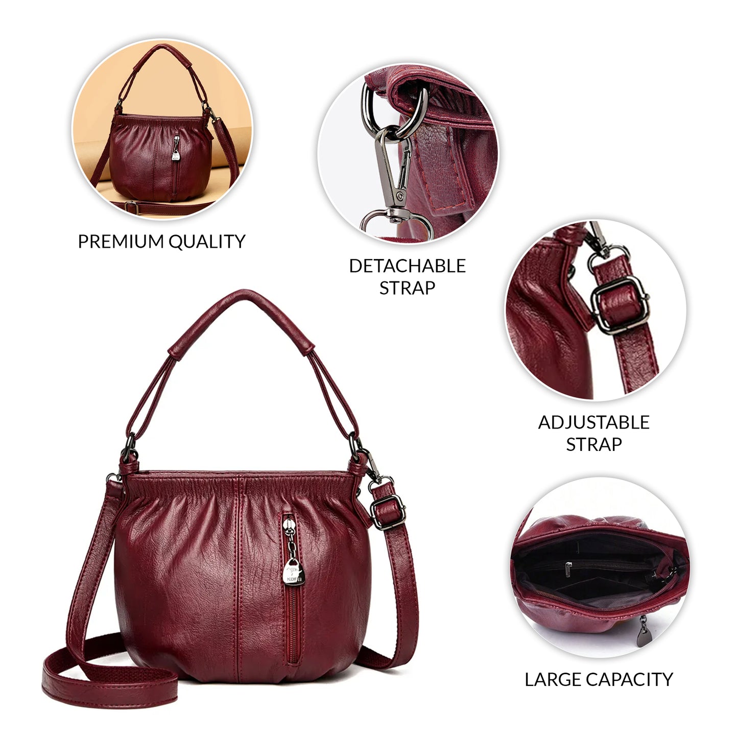 LuxeLeather Urbanite Bucket Bag