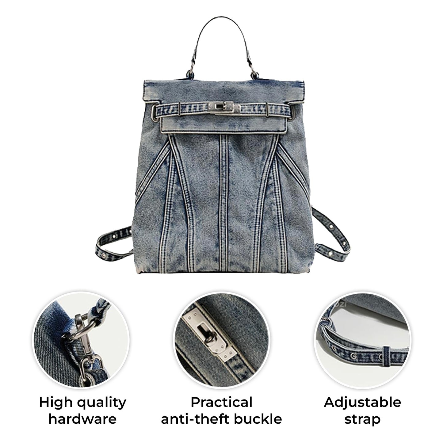 Retro Denim Bagpack