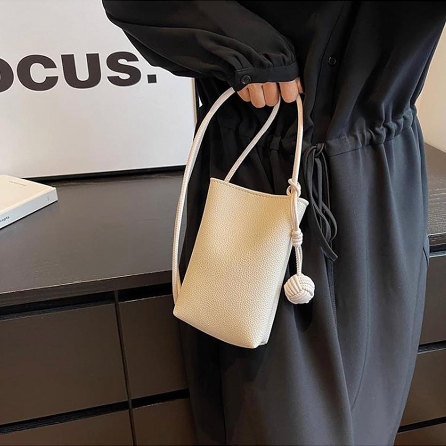 Magnetic Closure Mini-Bucket Bag