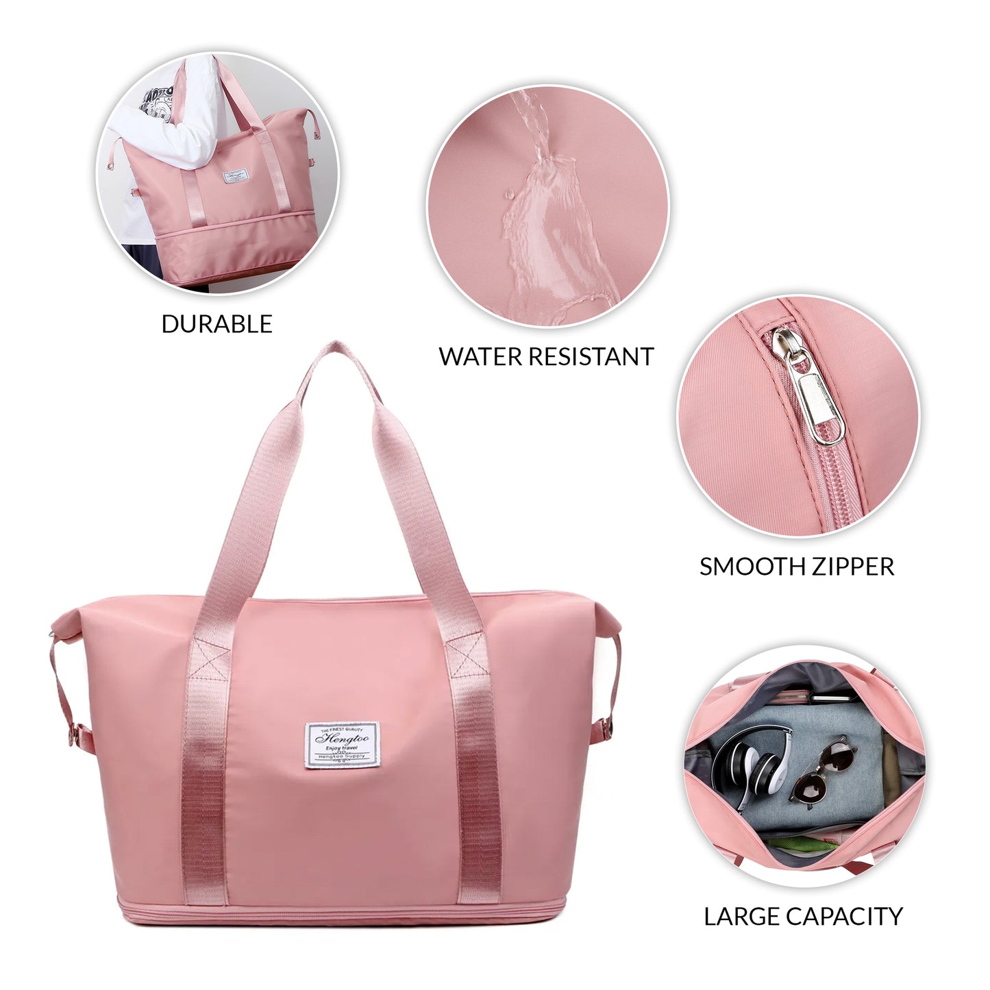 High-Capacity Double-Layer Wet Separation Traveling Bag