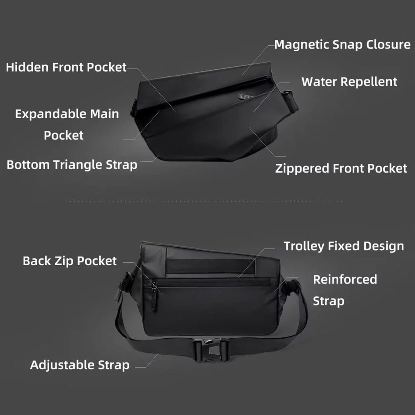 ModaMagnetix Large Capacity Sleek Crossbody bag