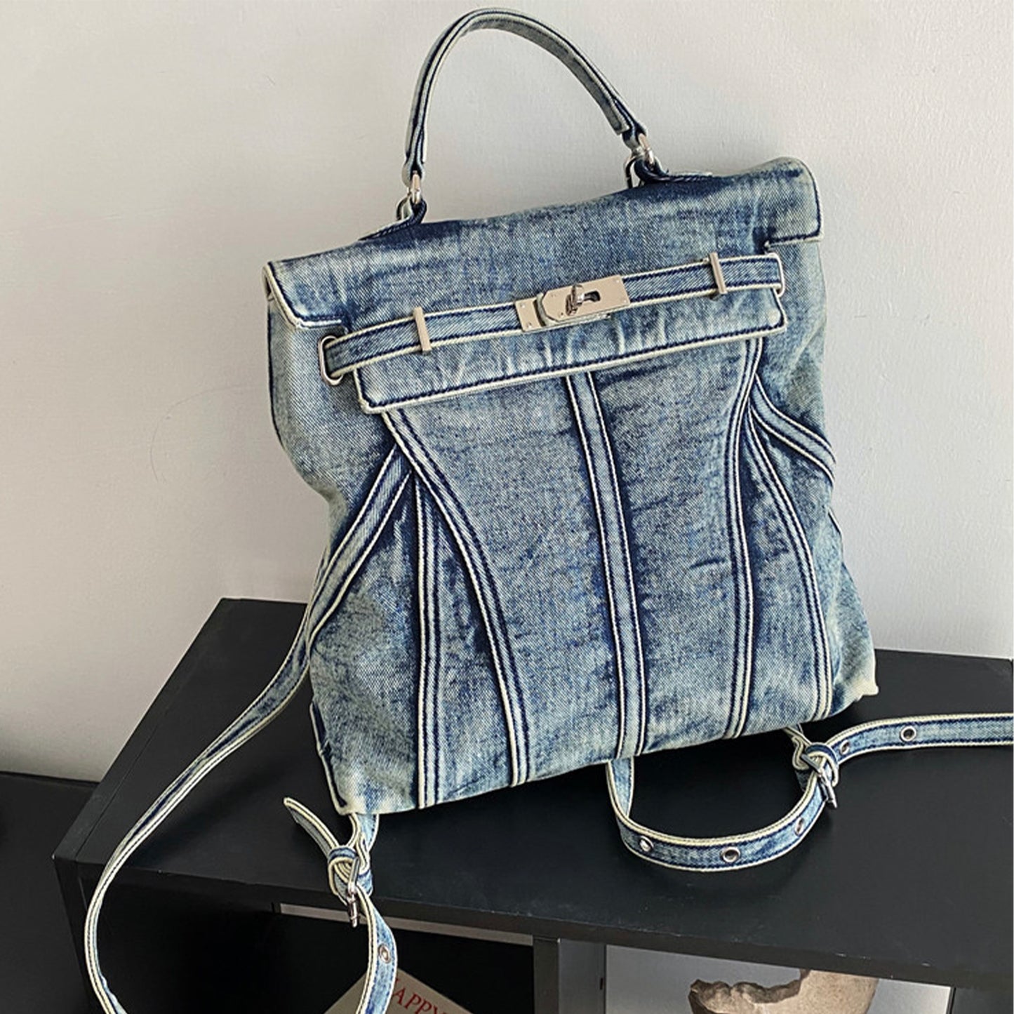 Retro Denim Bagpack