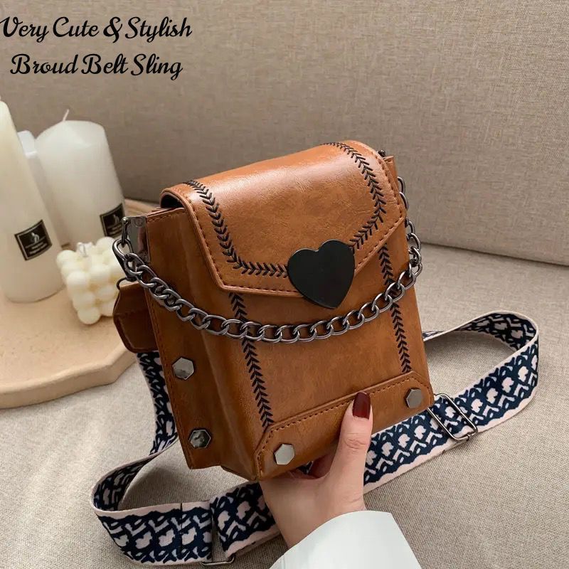 Metal Heart Rivet Vegan Leather Shoulder Bag