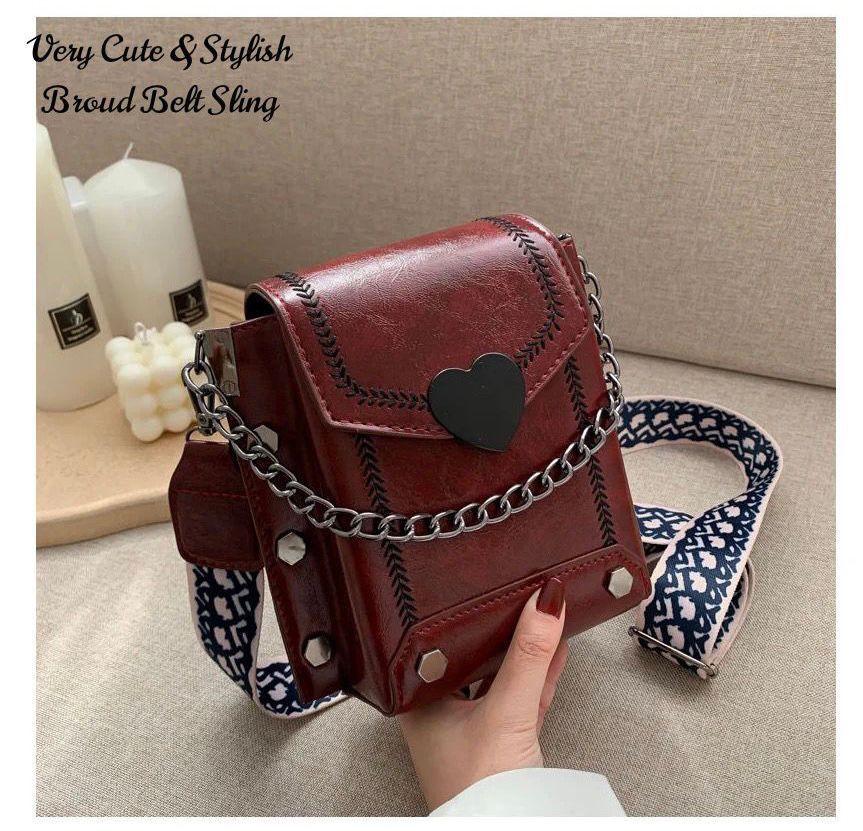 Metal Heart Rivet Vegan Leather Shoulder Bag