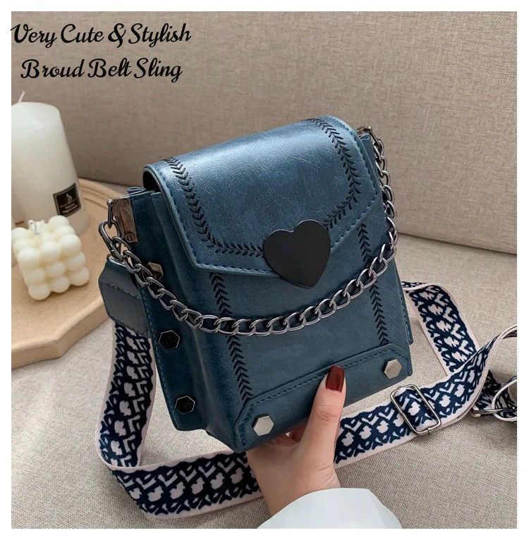 Metal Heart Rivet Vegan Leather Shoulder Bag