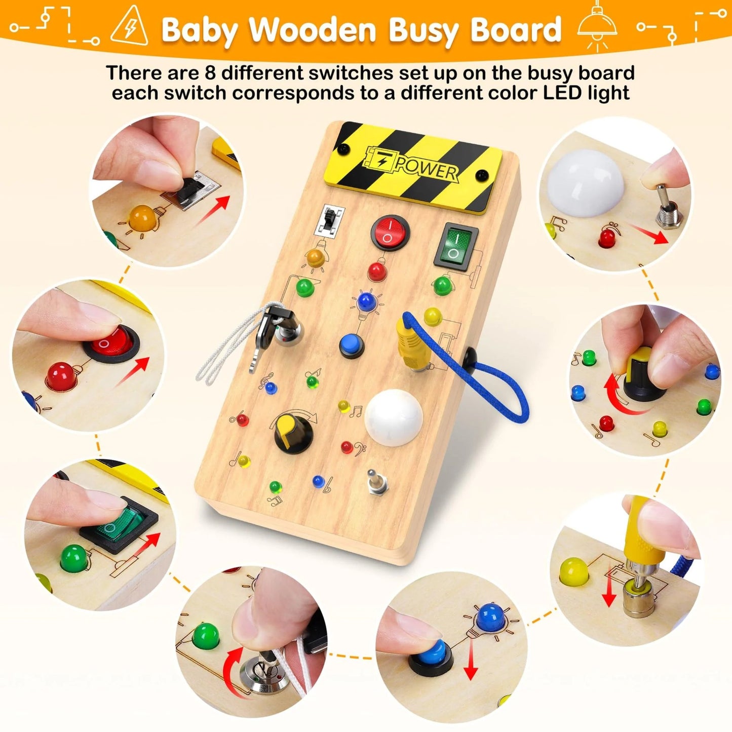 Montessori Wooden Smart Play Switchboard for Kid's