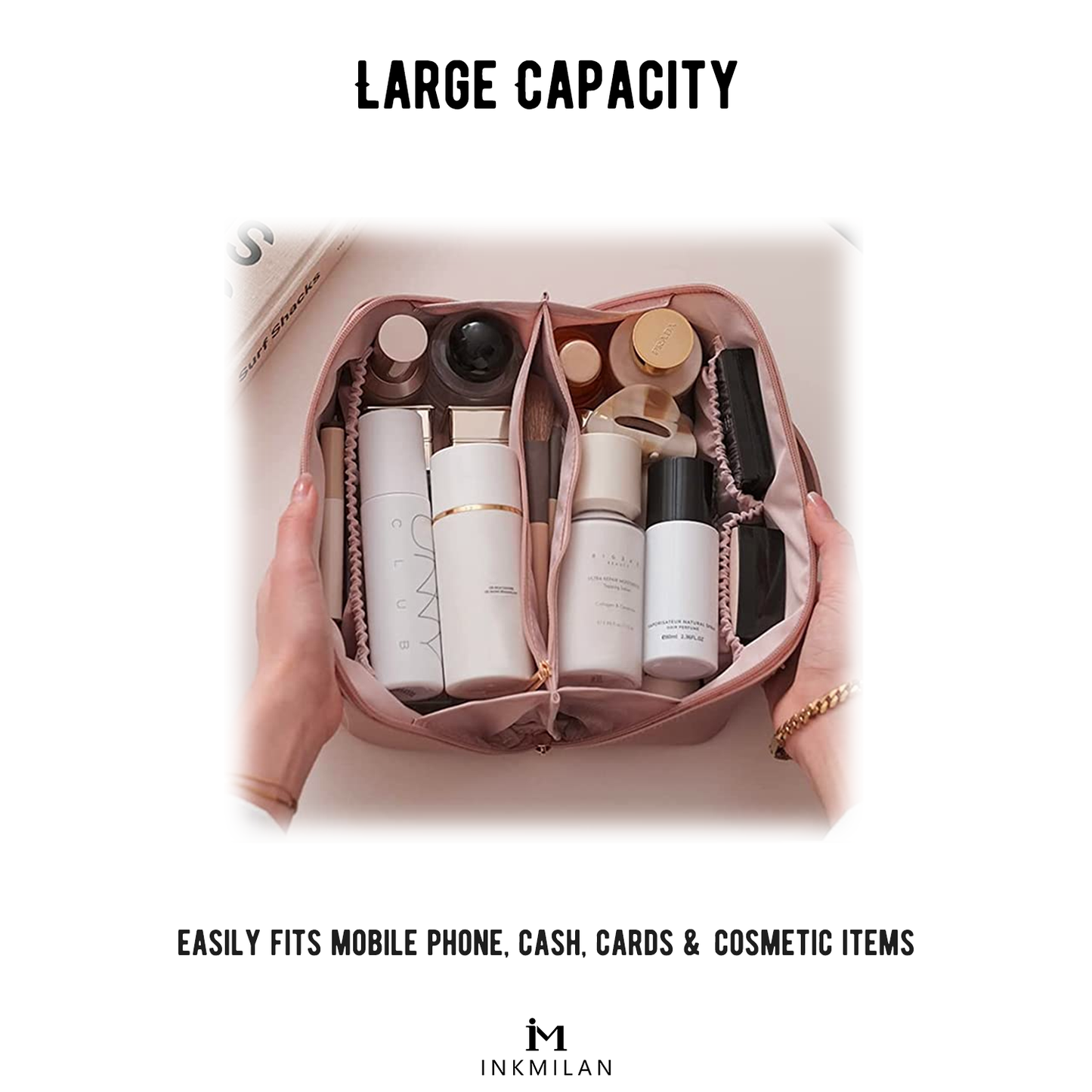 Premium Large Capacity Travel Cosmetic Bag